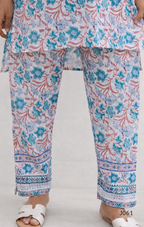 Floral patterned pants with a light background