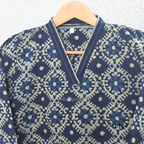 Cotton women’s ethnic top in stripe and floral print patterns with V-neck, straight fit, and everyday kurti-style design.