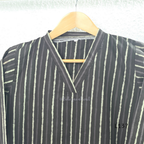 Cotton women’s ethnic top in stripe and floral print patterns with V-neck, straight fit, and everyday kurti-style design.