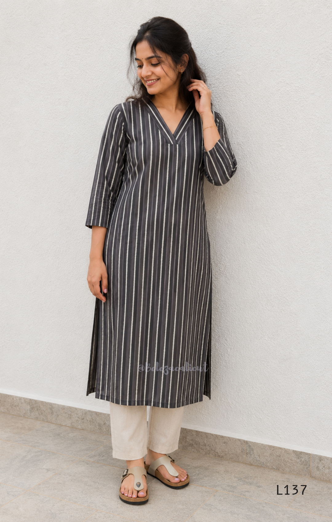 Cotton women’s ethnic top in stripe and floral print patterns with V-neck, straight fit, and everyday kurti-style design.