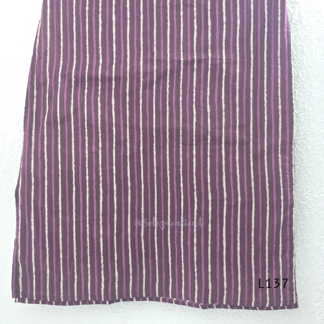 Cotton women’s ethnic top in stripe and floral print patterns with V-neck, straight fit, and everyday kurti-style design.