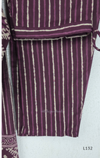 Deep Plum Cotton Churidar Set with Geometric Print