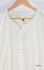 Ivory Roman Silk top and bottom coord set with lilac lotus embroidery and gold edging.