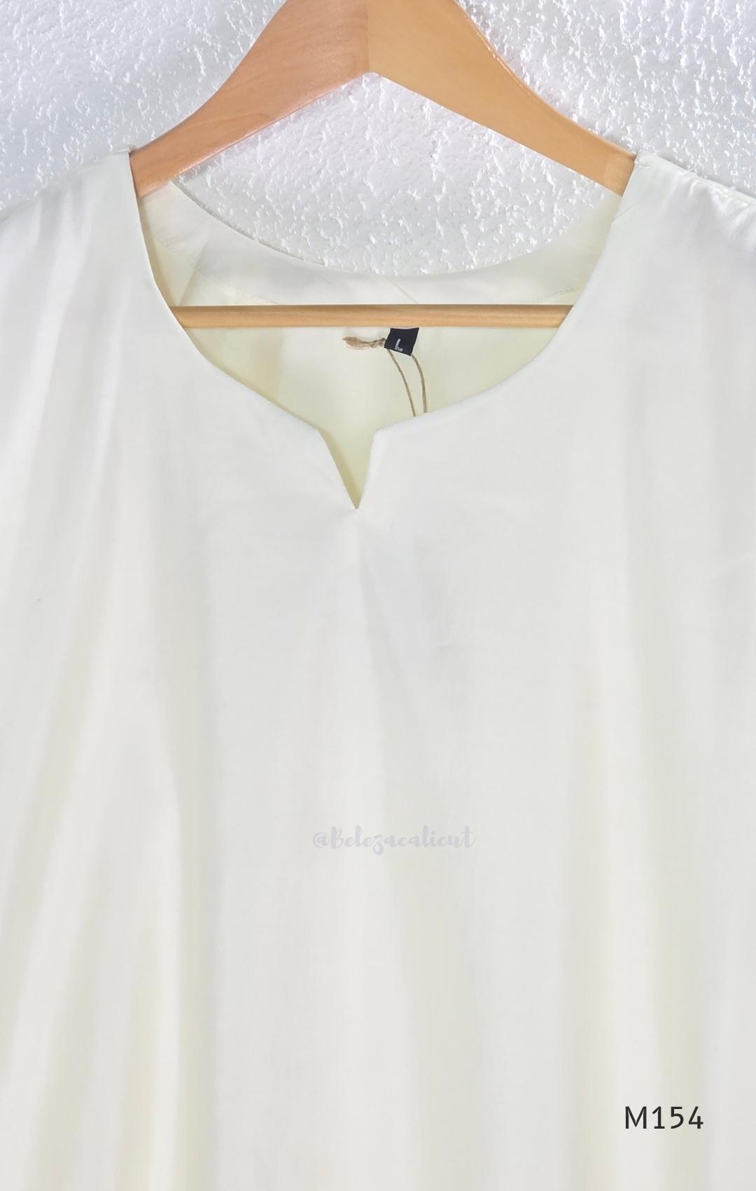 Ivory Roman Silk top and bottom coord set with lilac lotus embroidery and gold edging.