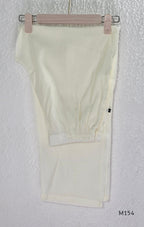 Ivory Roman Silk top and bottom coord set with lilac lotus embroidery and gold edging.