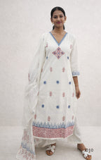 IvoryCottonBlockPrintedStraightKurtaSet