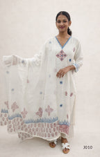 IvoryCottonBlockPrintedStraightKurtaSet
