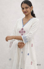 IvoryCottonBlockPrintedStraightKurtaSet