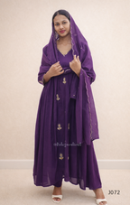 Mul_Chanderi_Purple_Kurta_Set_with_Delicate_Embroidery