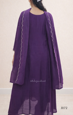 Purple kurta set with a matching duppatta