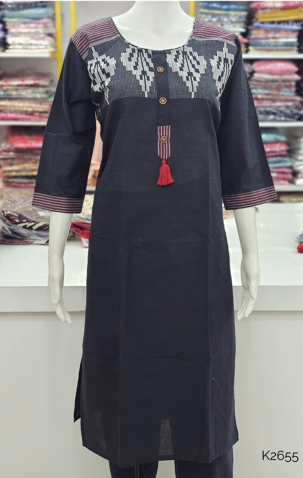 K2655_KTP_CharcoalblackCottonStraightKurti_2
