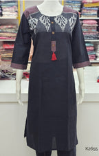 K2655_KTP_CharcoalblackCottonStraightKurti_2