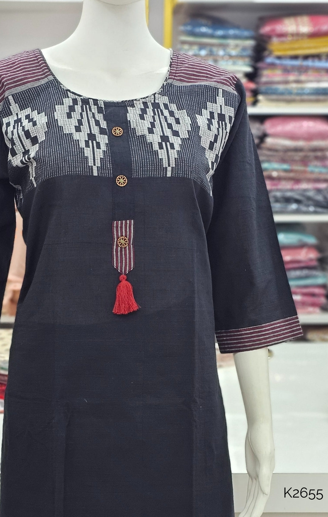 K2655_KTP_CharcoalblackCottonStraightKurti_4