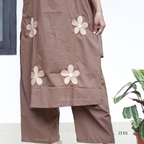 Mocha Brown Cotton Churidar Set | Beleza Calicut