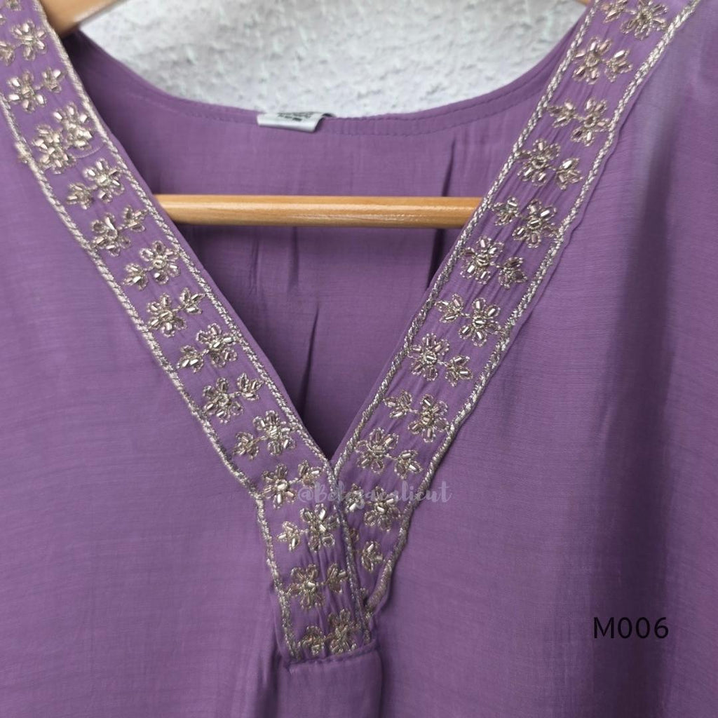 Mul chanderi embroidered A-line 3-piece churidar set with matching dupatta and bottom in festive colour options.