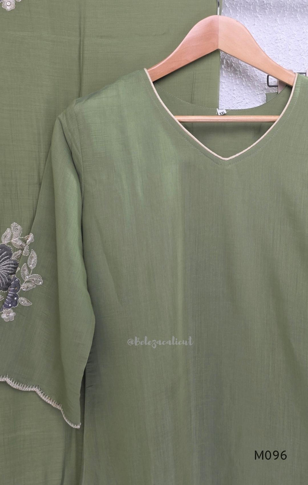 Mul chanderi floral embroidered A-line 3-piece ethnic wear set with matching bottom and dupatta in four colours.