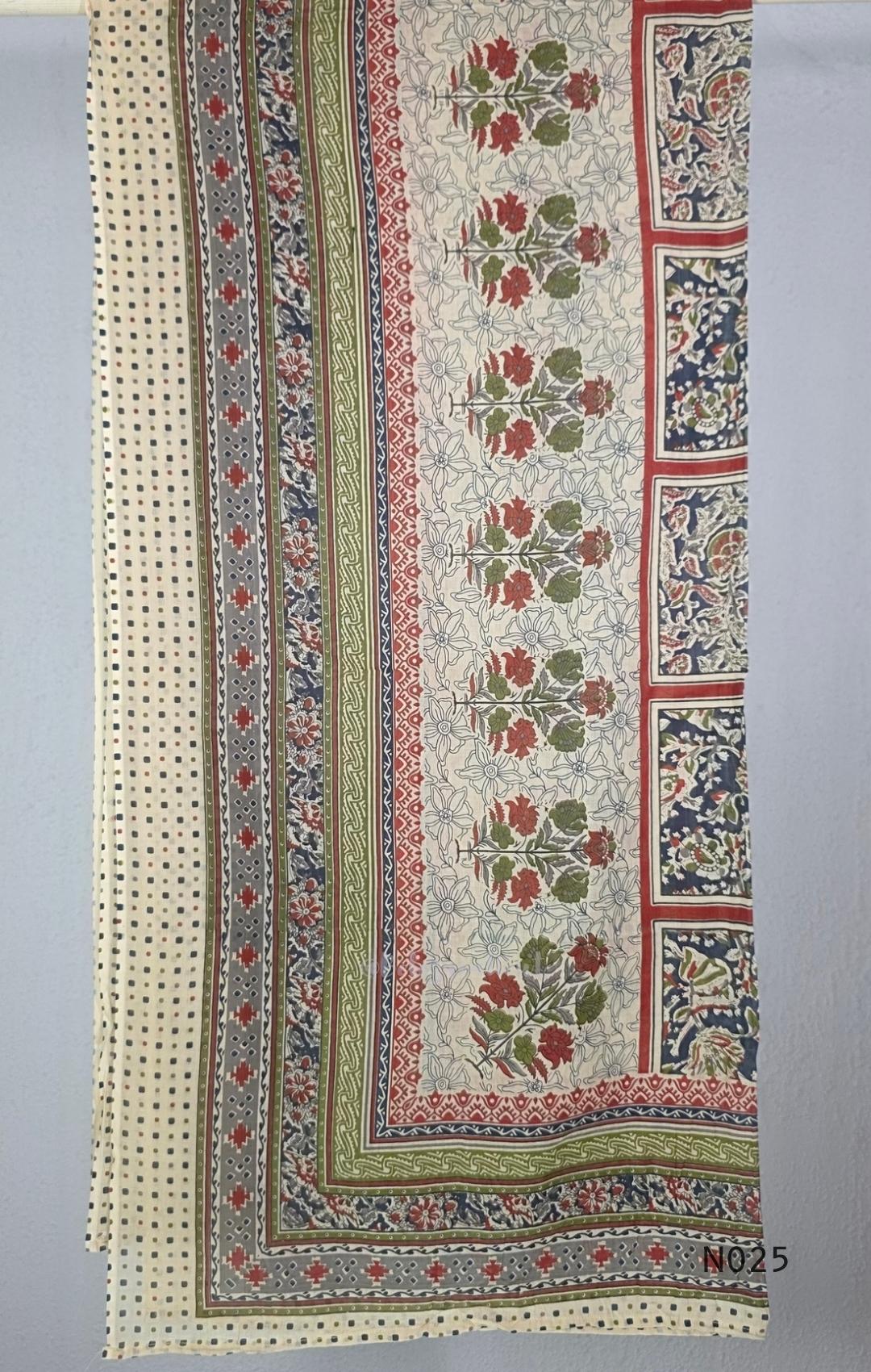 Bottle green Chanderi-blend churidar set with a printed yoke, patterned cotton straight pants and a printed cotton dupatta. - view 5
