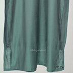 Bottle green Chanderi-blend churidar set with a printed yoke, patterned cotton straight pants and a printed cotton dupatta. - view 8
