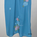 Blue Cotton Floral Embroidered Churidar Set