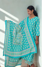 Aqua Bloom Cotton Printed Set_1