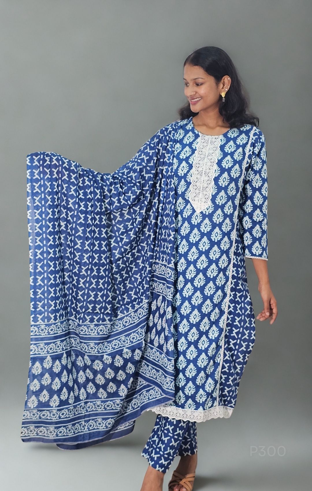 Indigo Grace Cotton Printed Set_1