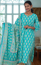 Aqua Bloom Cotton Printed Set_2