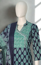 Indigo Leaf Cotton Kurta Set