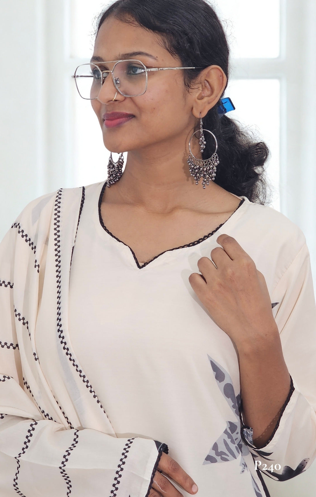 Monochrome Elegance Kurta Set