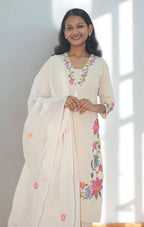 Ivory Bloom Embroidered Kurta Set-2