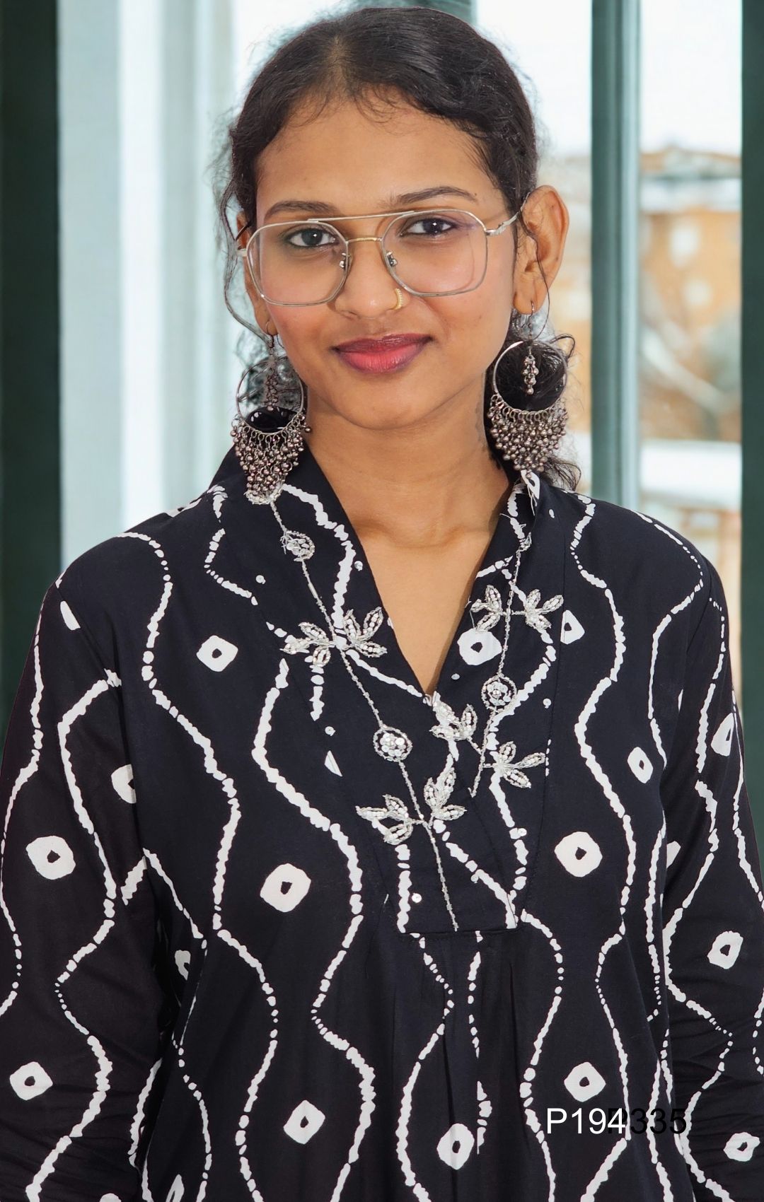 Black Tie-Dye Cotton Rayon Kurta Set