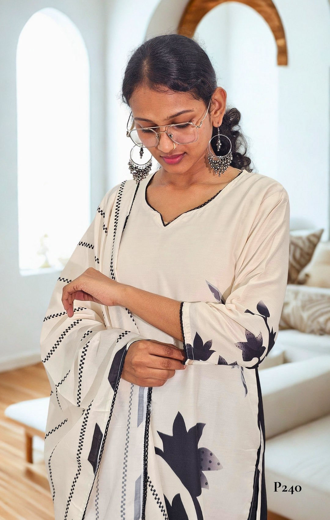 Monochrome Elegance Kurta Set