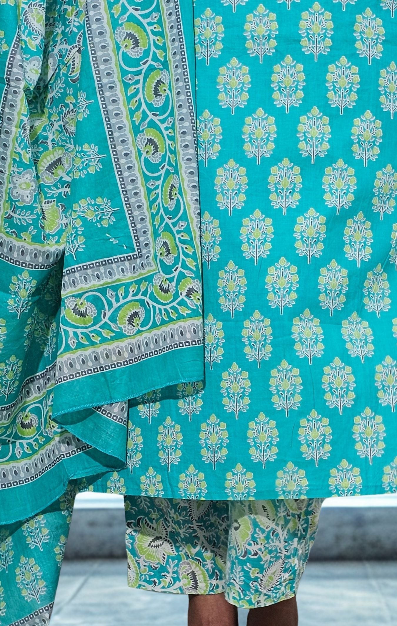 Aqua Bloom Cotton Printed Set_3