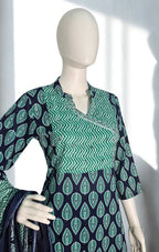 Indigo Leaf Cotton Kurta Set
