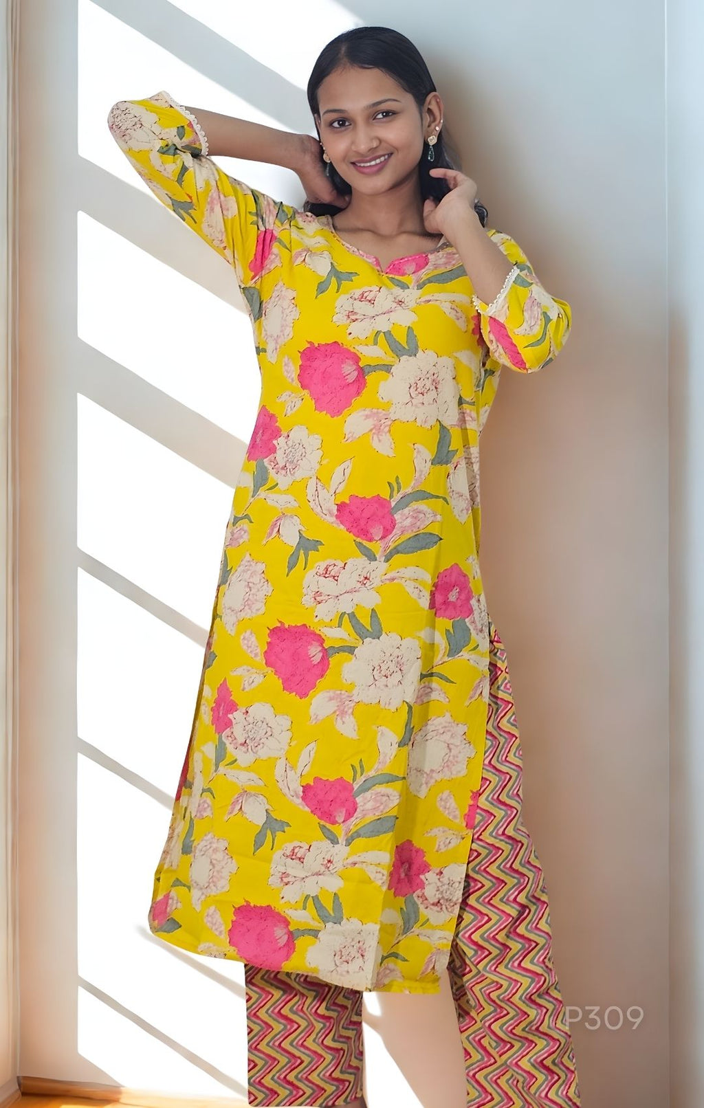 Sunny Bloom Cotton Kurta Set