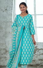Aqua Bloom Cotton Printed Set_4