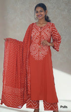 Terracotta Bandhani Cotton Set