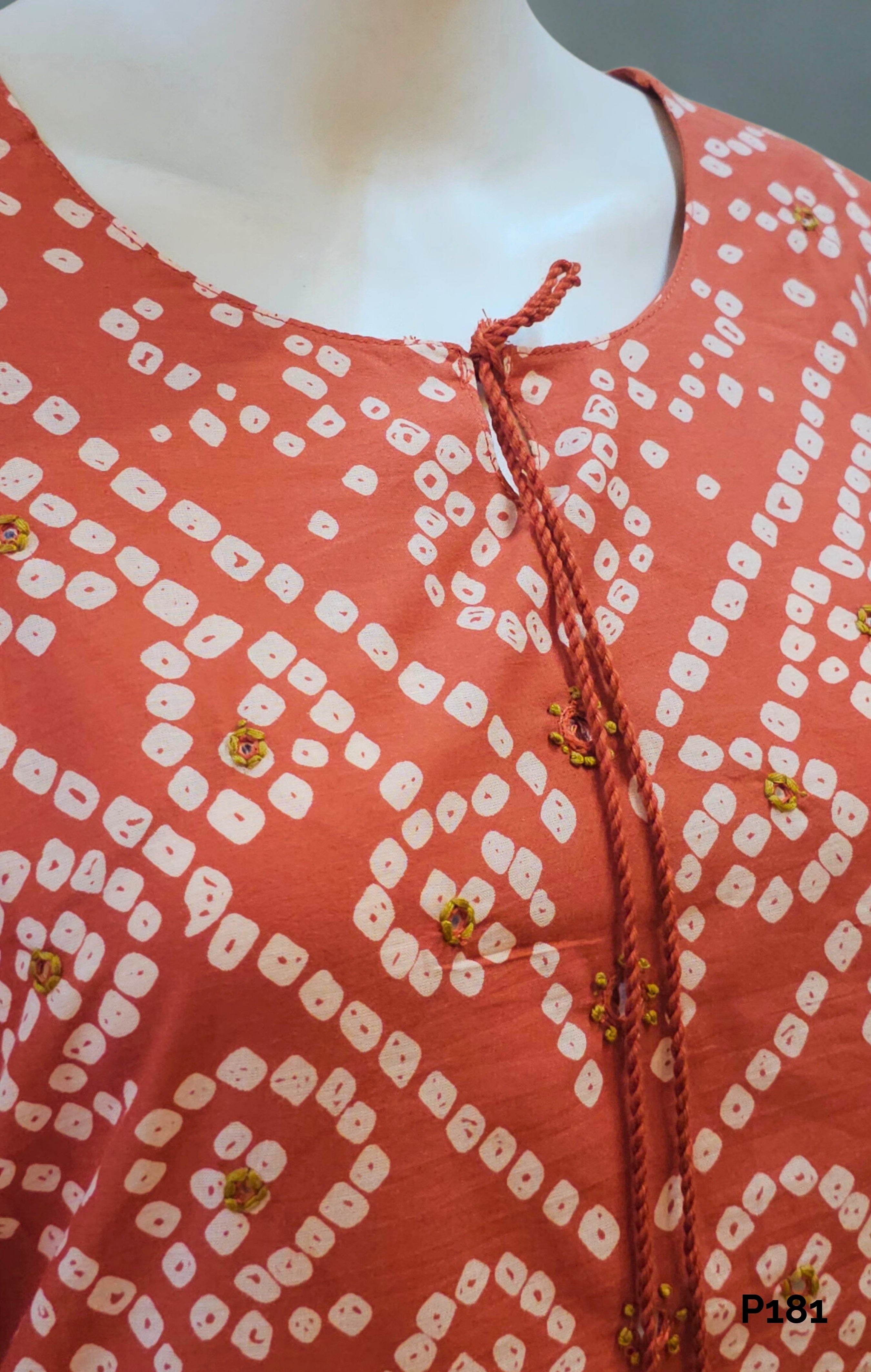 Terracotta Bandhani Cotton Set