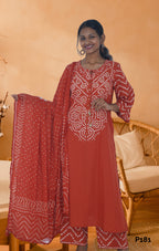 Terracotta Bandhani Cotton Set