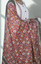 Ivory Khadi Cotton Kurta Set with Silk-Mix Kalamkari Dupatta|P205