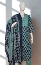Indigo Leaf Cotton Kurta Set
