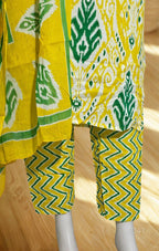 Cotton Printed Straight Kurta Set with Embroidered Neckline