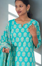 Aqua Bloom Cotton Printed Set_5