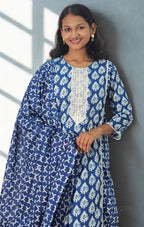 Indigo Grace Cotton Printed Set_5