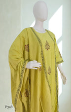 Lime Green A-Line Silk Kurta Set