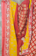Rust-Yellow Handblock Print Cotton Set
