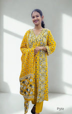 P372_Yellow_Cotton_Floral_Printed_A-Line_Kurta_Set_with_Dupatta-2