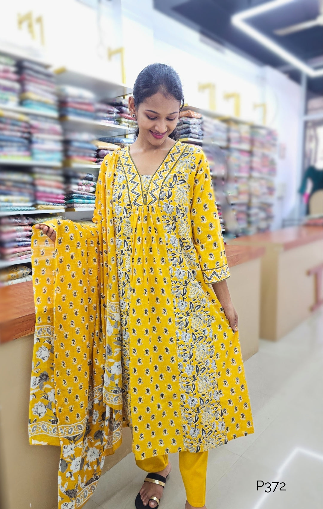 Yellow_Cotton_Floral_Printed_A-Line_Kurta_Set_with_Dupatta-5