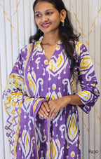 P430_PurpleCottonIkatPrintedStraightKurtaSet_1