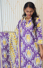 P430_PurpleCottonIkatPrintedStraightKurtaSet_2