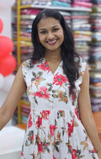 P442_IvoryViscoseBlendPrintedA-LineKurtiDress_2